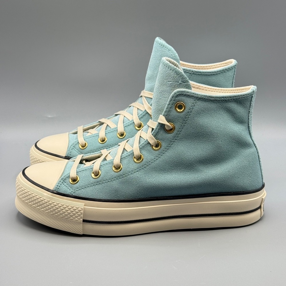 Converse Women's 9 Hi Top Platform Blue Sneakers Leather Suede CTAS Lift A13824C - Picture 4 of 13